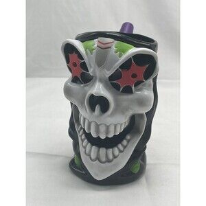 Grave Digger Monster Jam Truck Plastic Skull Head Mug/Cup Scary Lights Up Skull